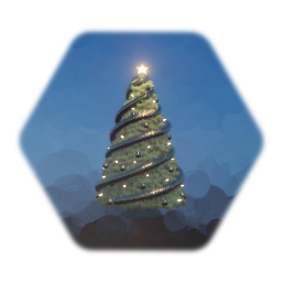 Christmas Tree - Gold Theme with Warm White Lights