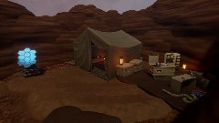 Sci-fi survival camp scene (WIP)