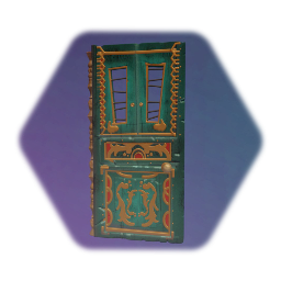 Sea-Green Ornate Door