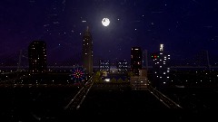 Night Downtown Screensaver With Drone