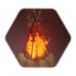 Campfire with grilled fish