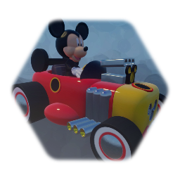 Mickey in a roadster