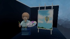 Bob Ross air balloon painting