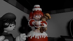 Scarlett and a mime doll.