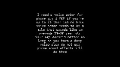 Need a voice actor open