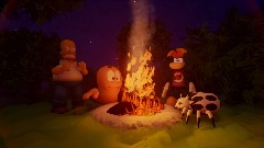 Cris and the Gang at the Campfire