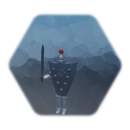 Red Knight with Sword and Shield