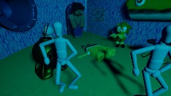 Spongebob invite small puppet