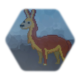 Pixel Art Fiery Guanaco (Adult)