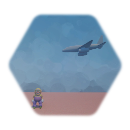 Wario gets hit by a falling plane and dies