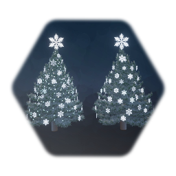 Christmas Tree White Snowflakes and Lights
