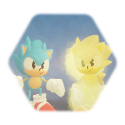 Sonic and Super Sonic puppet with Hud and spawn voice (wip)