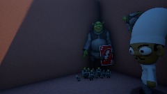 Shrek mob visits resturaunt and immediately get threatened!