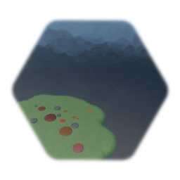 Small grass patch with colourful pebbles