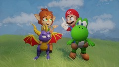 Mario & Yoshi VS. Spyro & Elora SCENE