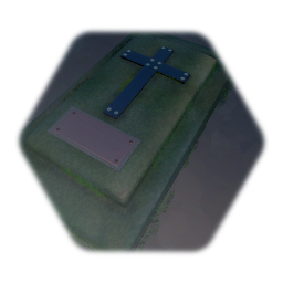 Old Stone Grave With Cross & Plaque