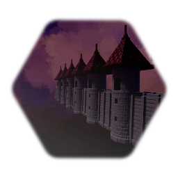 Red Roof Castle Wall Spires