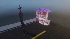 Siren head attacks Wario in a Barbie house on the street