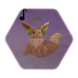 Eevee with headphones