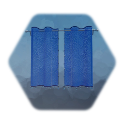 Blue Curtains with Tassels