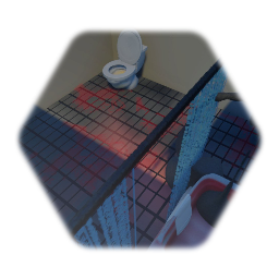 Bloody Dirty bathroom tile set ( Scary With toilet and towl)