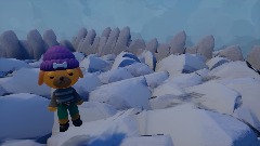 Dog jumping on the rocks (wip)