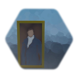 Lara Croft mansion male portrait painting