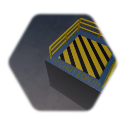 Industrial Lift with Safety Rails and Labelling