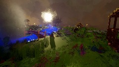 Garden with beautiful sunset