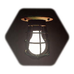 Corroded Brass Cage Light Fixture