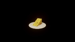 Floating cheese on a plate