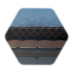 Buttoned-back Leather Couch