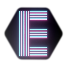Neon Retro Striped Letter E
