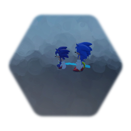 Tag-team Classic sonic and Modern sonic