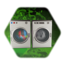 Animated Washer and dryer machine low thermo