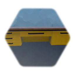 Yellow Work Desk Cabinet 1960