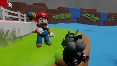 Mario shoots at Dunkey