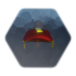 Gold bar on red pillow