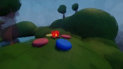 Waterfall and campfire