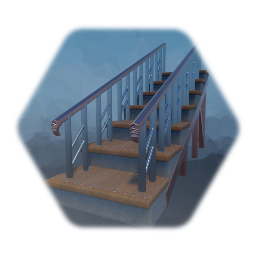 Wood stairway with crome railing