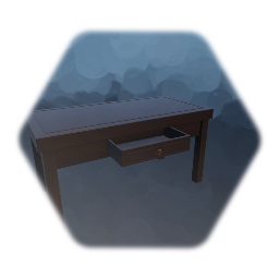 Dark Wood Table with Drawer