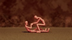 Puppet helping another puppet get up