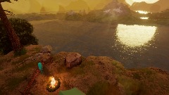 Camping by the mountain lake