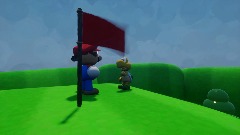 Mario 64 mario won the race scene