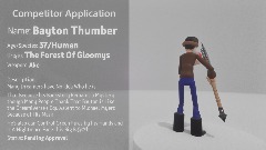 Dreams Arena Competitor Application Bayton Thumber