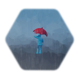 Puppet With Umbrella in Wind Test