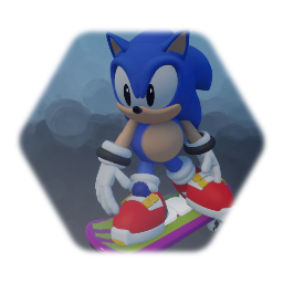 Classic Sonic On Skateboard