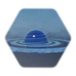 Upright Planet ringed blue