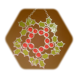 Stained Glass Holly wreath