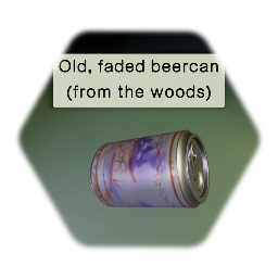 Old, faded beercan from the woods